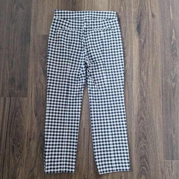 💙 J.Crew Gingham Cropped Cotton Blend Preppy Minimalist Pants Size 6P - Picture 7 of 8